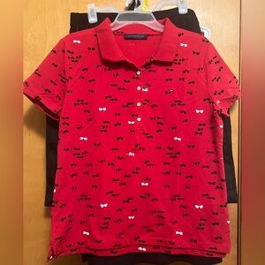 Red Polo with shades detail